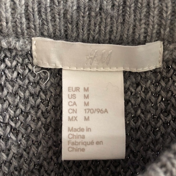 H&M Gray and Glitter knit sweater size M - Picture 8 of 8